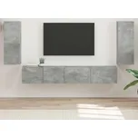 vidaXL Sestava TV skříněk 4 pcs Betonově šedá kompozitní dřevo [3409162]