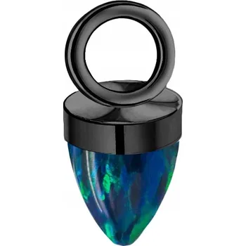 Přívěsek Černý přívěsek charms s mořským opálem