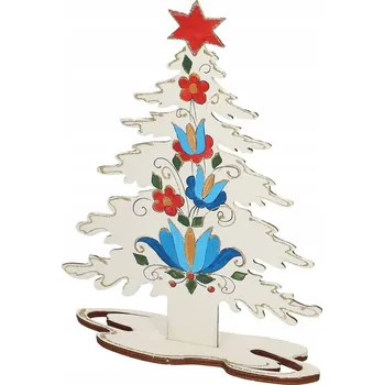 Obraz Dřevěný vánoční stromeček s kašubským folklorním vzorem