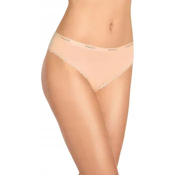 Kalhotky TANGA dámské bavlněné pohodlné béžové s krajkou JULIA THONG MARILYN L