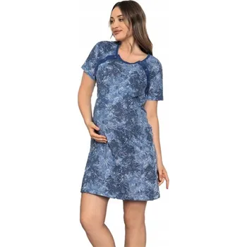 Dámská noční košile Y21264 TMAVĚ MODRÁ GRANÁTOVÁ NOČNÍ KOŠILE NOČNÍ S - 36