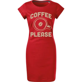 Dámské šaty Bavlněné letní šaty Coffee please Velikost: L, Barva: Červená