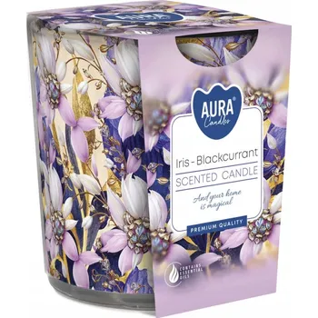 Svíčka Parafínová vonná svíčka Kosatec-Černý rybíz Aura 1 ks