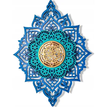 Obraz 3D Mandala, BOHO NÁSTĚNNÁ DEKORACE, DO OBÝVÁKU, LOŽNICE, 3 VRSTVY, ZRCADLO!