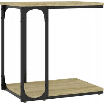 Konferenční stolek Odkládací stolek C, dub sonoma, 50 x 35 x 52 cm, ocelový rám