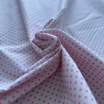 Bavlněné plátno bílo růžový puntík