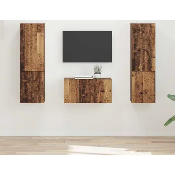 Obývací stěna vidaXL Sestava TV skříněk 5 pcs Staré dřevo kompozitní dřevo [3409103]