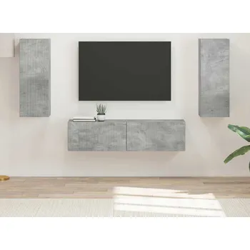 Obývací stěna vidaXL Sestava TV skříněk 2 pcs Betonově šedá kompozitní dřevo [3408973]