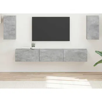 Obývací stěna vidaXL Sestava TV skříněk 5 pcs Betonově šedá kompozitní dřevo [3409072]