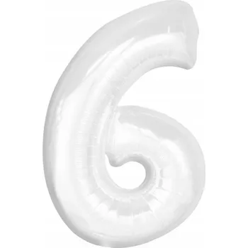 Balónek Fóliový balónek B&C ČÍSLICE 6 BÍLÁ 92 cm GODAN
