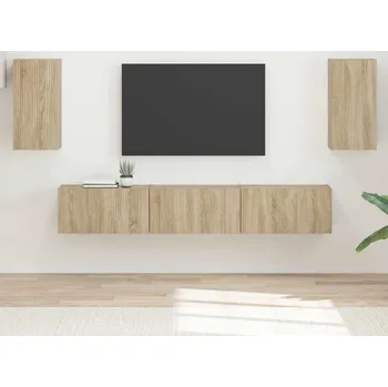 Obývací stěna vidaXL Sestava TV skříněk Nástěnný 5 pcs Sonoma dub kompozitní dřevo [3409071]