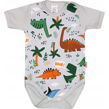 Kojenecký body Body s KRÁTKÝM rukávem 100% Bavlna DINOSAUŘI velikost 104 KLEKLE