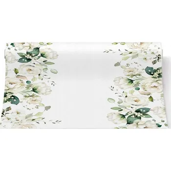 ubrus BĚHOUN na stůl dekorace Bílé Růže 40cm x 10m