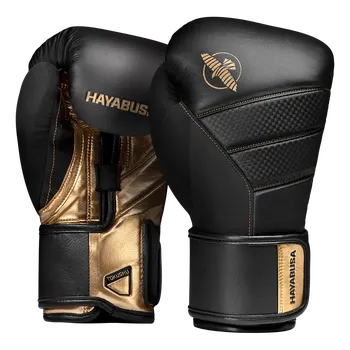 Boxerské rukavice Boxerské rukavice Hayabusa T3 Barva: Černo-zlatá, Velikost: 14oz
