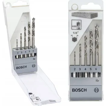 Vrták Bosch 5 ks Sada vrtáků do dřeva 1/4 HSS