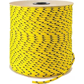 Lany Lina Polipropylenowa 6mm lano Pletené žluté 20m