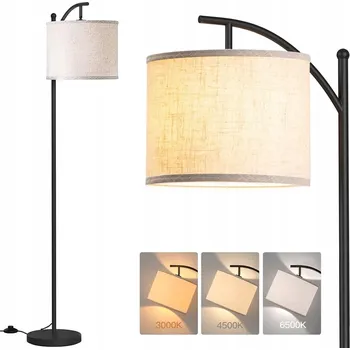 Stojací lampa STOJACÍ LAMPA PODLAHOVÁ TUBA STÍNÍTKO LED JUTOVÉ PŘÍRODNÍ STÍNÍTKO 155CM