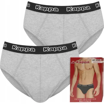 Slipy Značkové pánské slipy Kappa Slipy pánské bavlna pohodlné 2ks šedé XL