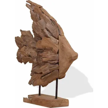 vidaXL Socha ryby Teak 40x12x57 cm [244565]