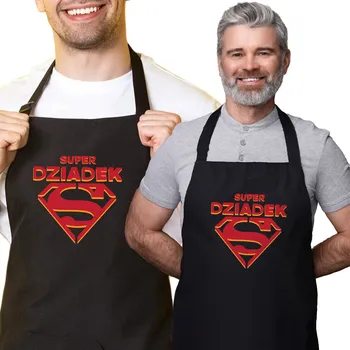Kuchyňská zástěra Kuchyňská zástěra černá "Skvělý Děda", dárek ke Dni dědečků