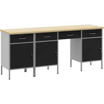 Organizace kuchyně zahrada-XL Pracovní skříň se zásuvkou 4 pcs Černá 200 x 55 x 85 cm 3321380