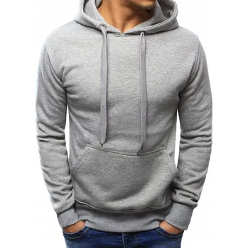 Pánská mikina PÁNSKÁ MIKINA S KAPUCÍ SVĚTLE ŠEDÁ bx3646 - XL