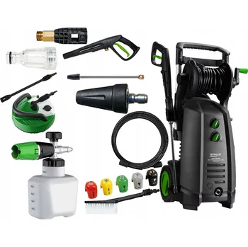 Vysokotlaký čistič PROFESIONÁLNÍ TLAKOVÁ MYČKA STALCO 180 BARŮ S MOSAZNÝM ČERPADLEM + KARTÁČ NA PATIO