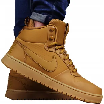Pánská zimní obuv Nike VODĚODOLNÉ pánské KOŽENÉ zimní boty VYSOKÉ sportovní hnědé