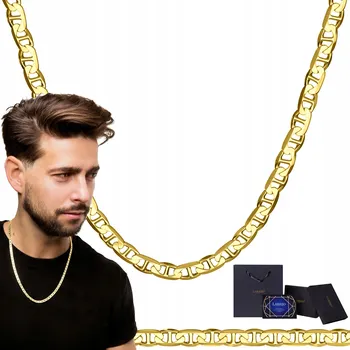 Řetízek ZLATÝ ŘETÍZEK PÁNSKÁ VAZBA GUCCI MARINA 55 cm PLNÝ KOVANÝ ŘETĚZ STŘÍBRO 925