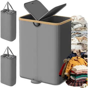 Koš na prádlo Koš na prádlo špinavé prádlo velký truhla 150L třídič 2 komory přihrádky