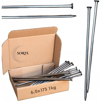 Hřebík Stavební hřebíky na dřevo truhlářské 6,0x175 obyčejné surové 1kg SORTE