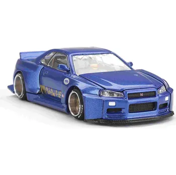 autíčko MiniGT Nissan Skyline GT-R (R34) V2 Aero SHINJUKU V2 - MiniGT/Kaido Work Nissan Skyline - kovový model