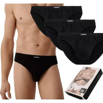 SLIPY pánské slipy Atlantic sport 3-PACK premium BMP-322 M černé