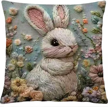 Polštář Velikonoční polštář EASTER RABBITS I. 40x40 cm Mybesthome Varianta: Povlak na polštář s výplní, 40x40 cm