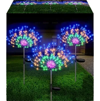 Venkovní osvětlení 2x Solární zahradní lampa PAMPELIŠKA 120 LED XXL ZAPICHOVACÍ ZAHRADNÍ LED RGB