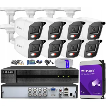 Bezpečnostní kamera Monitorovací sada 8 kamer 5MPx Hybrid Light s přenosem po kroucené dvoulinice, rekordér a 1TB HDD