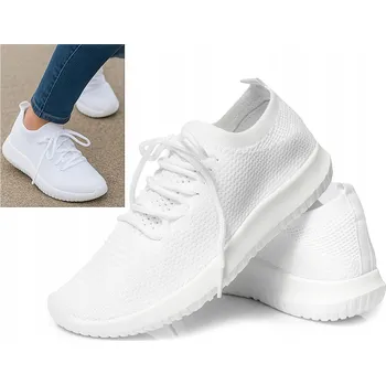 Dívčí obuv Sportovní síťované boty lehké bílé nazouvací tenisky prodyšné 31