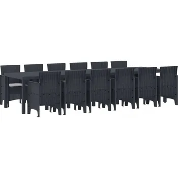 Ratanová zahradní sedací souprava vidaXL, šedá, 20 dílů