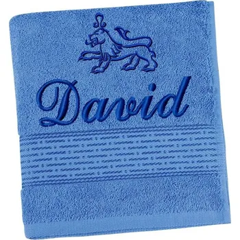 Ručník Froté osuška s výšivkou Bellatex s jmény a znameními zvěrokruhu, modrá, 50x100 cm