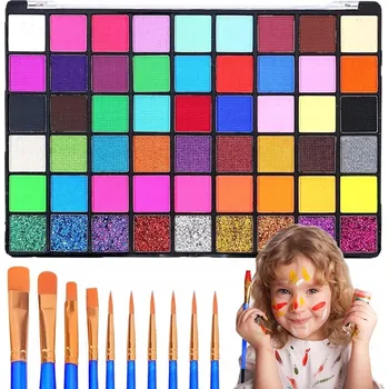 dětské šminky a malovátka Barvy na obličej pro děti omyvatelné sada 54 barev