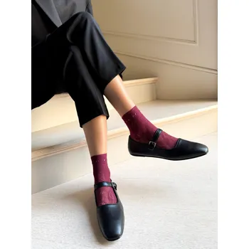 Podprsenka Bordové ponožky kabaretky prolamované MILANO bordeaux