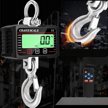 Průmyslová váha ELEKTRONICKÁ ZÁVĚSNÁ VÁHA HÁKOVÁ SKLADOVÁ 2000kg + DÁLKOVÉ OVLÁDÁNÍ A LCD DISPLEJ