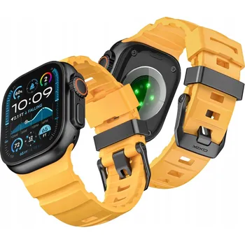 Řemínek na hodinky YAXO Řemínek pro Apple Watch 44/45/46/49 mm FKM, odolný a pohodlný, žlutý