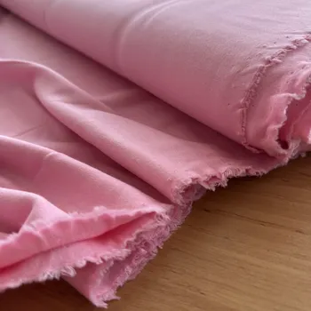 Růžový bavlněný tričkový úplet s lycrou