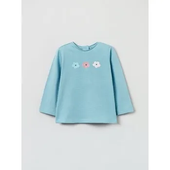 OVS dětské tričko s dlouhým rukávem bavlna modré, velikost 68