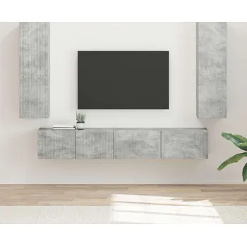 Obývací stěna vidaXL Sestava TV skříněk 3 pcs Betonově šedá kompozitní dřevo [3408982]