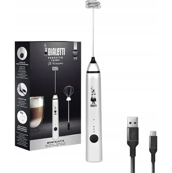 Příprava kávy Elektrický napěňovač mléka Bialetti Whipper Pro Stříbrný