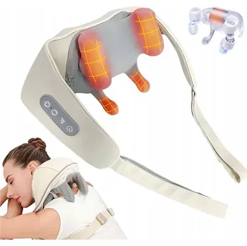 Masážní přístroj SHIATSU MASÁŽNÍ POLŠTÁŘ S NAHŘÍVÁNÍM, MASÁŽNÍ PÁS NA TĚLO 6D, MASÁŽNÍ HLAVICE