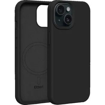 Pouzdro na mobilní telefon Silikonový kryt Etteri Silicone Mag pro iPhone 15 6,1" černý