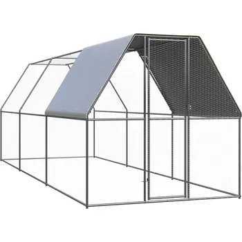 zahrada-XL Venkovní klec pro kuřata 2 x 6 x 2 m pozinkovaná ocel 3089320